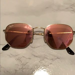 Pink hexagon rayban